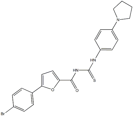 N-[5-(4-bromophenyl)-2-furoyl]-N'-(4-pyrrolidin-1-ylphenyl)thiourea Struktur