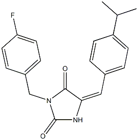 3-(4-fluorobenzyl)-5-(4-isopropylbenzylidene)imidazolidine-2,4-dione Struktur