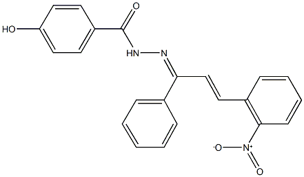 4-hydroxy-N'-(3-{2-nitrophenyl}-1-phenyl-2-propenylidene)benzohydrazide Struktur