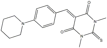 1,3-dimethyl-5-[4-(1-piperidinyl)benzylidene]-2-thioxodihydro-4,6(1H,5H)-pyrimidinedione Struktur