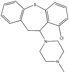 1-(9-chloro-10,11-dihydrodibenzo[b,f]thiepin-10-yl)-4-methylpiperazine Struktur