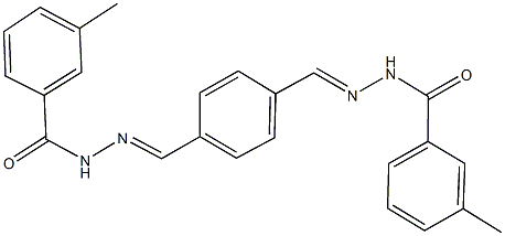 3-methyl-N'-{4-[2-(3-methylbenzoyl)carbohydrazonoyl]benzylidene}benzohydrazide Struktur