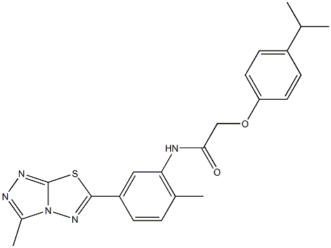 2-(4-isopropylphenoxy)-N-[2-methyl-5-(3-methyl[1,2,4]triazolo[3,4-b][1,3,4]thiadiazol-6-yl)phenyl]acetamide Struktur