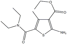 ethyl 2-amino-5-[(diethylamino)carbonyl]-4-methyl-3-thiophenecarboxylate Struktur