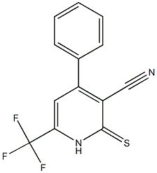 4-phenyl-2-thioxo-6-(trifluoromethyl)-1,2-dihydro-3-pyridinecarbonitrile Struktur