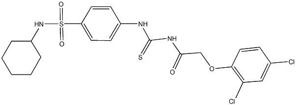 N-cyclohexyl-4-[({[(2,4-dichlorophenoxy)acetyl]amino}carbothioyl)amino]benzenesulfonamide Struktur