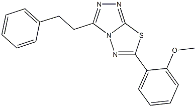 methyl 2-[3-(2-phenylethyl)[1,2,4]triazolo[3,4-b][1,3,4]thiadiazol-6-yl]phenyl ether Struktur