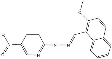 2-methoxy-1-naphthaldehyde {5-nitro-2-pyridinyl}hydrazone Struktur