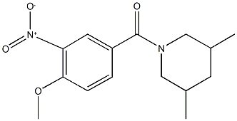 1-{3-nitro-4-methoxybenzoyl}-3,5-dimethylpiperidine Struktur