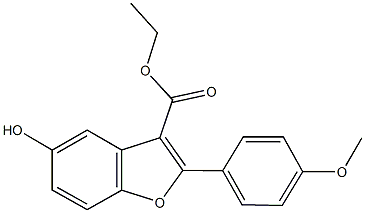 ethyl 5-hydroxy-2-(4-methoxyphenyl)-1-benzofuran-3-carboxylate Struktur