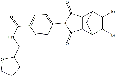 4-(8,9-dibromo-3,5-dioxo-4-azatricyclo[5.2.1.0~2,6~]dec-4-yl)-N-(tetrahydro-2-furanylmethyl)benzamide Struktur