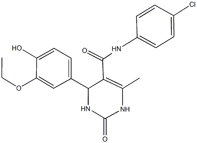 N-(4-chlorophenyl)-4-(3-ethoxy-4-hydroxyphenyl)-6-methyl-2-oxo-1,2,3,4-tetrahydro-5-pyrimidinecarboxamide Struktur