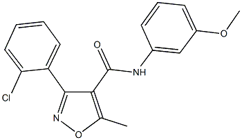 3-(2-chlorophenyl)-N-(3-methoxyphenyl)-5-methyl-4-isoxazolecarboxamide Struktur