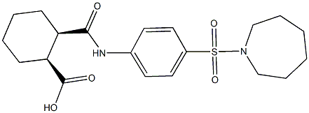 2-{[4-(azepan-1-ylsulfonyl)anilino]carbonyl}cyclohexanecarboxylic acid Struktur