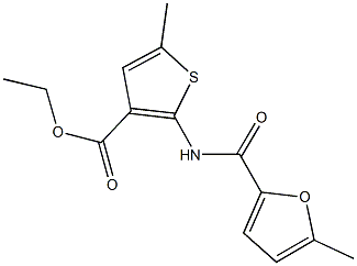 ethyl 5-methyl-2-[(5-methyl-2-furoyl)amino]-3-thiophenecarboxylate Struktur