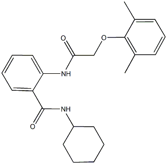 N-cyclohexyl-2-{[(2,6-dimethylphenoxy)acetyl]amino}benzamide Struktur