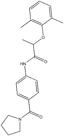 2-(2,6-dimethylphenoxy)-N-[4-(1-pyrrolidinylcarbonyl)phenyl]propanamide Struktur