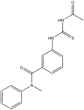 3-{[(acetylamino)carbothioyl]amino}-N-methyl-N-phenylbenzamide Struktur