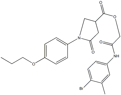 2-(4-bromo-3-methylanilino)-2-oxoethyl 5-oxo-1-(4-propoxyphenyl)-3-pyrrolidinecarboxylate Struktur