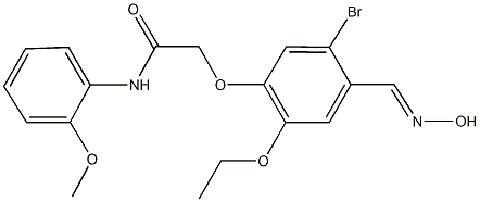 2-{5-bromo-2-ethoxy-4-[(hydroxyimino)methyl]phenoxy}-N-(2-methoxyphenyl)acetamide Struktur