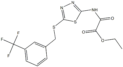 ethyl oxo[(5-{[3-(trifluoromethyl)benzyl]sulfanyl}-1,3,4-thiadiazol-2-yl)amino]acetate Struktur