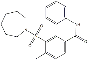 3-(1-azepanylsulfonyl)-4-methyl-N-phenylbenzamide Struktur