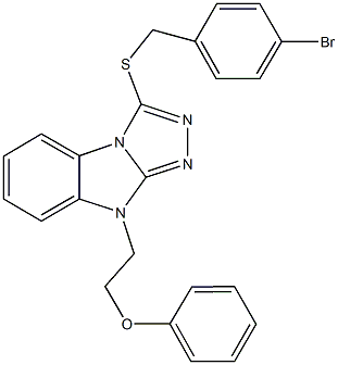 2-{3-[(4-bromobenzyl)sulfanyl]-9H-[1,2,4]triazolo[4,3-a]benzimidazol-9-yl}ethyl phenyl ether Struktur