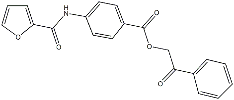 2-oxo-2-phenylethyl 4-(2-furoylamino)benzoate Struktur