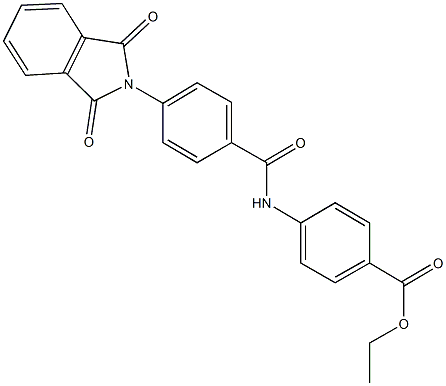 ethyl 4-{[4-(1,3-dioxo-1,3-dihydro-2H-isoindol-2-yl)benzoyl]amino}benzoate Struktur