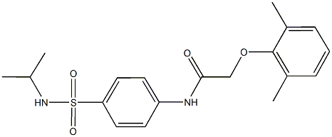 2-(2,6-dimethylphenoxy)-N-{4-[(isopropylamino)sulfonyl]phenyl}acetamide Struktur