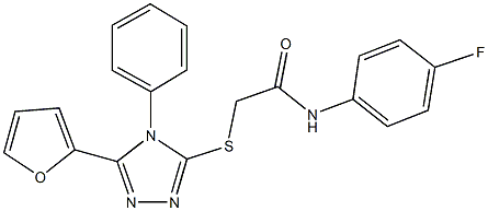 N-(4-fluorophenyl)-2-{[5-(2-furyl)-4-phenyl-4H-1,2,4-triazol-3-yl]sulfanyl}acetamide Struktur