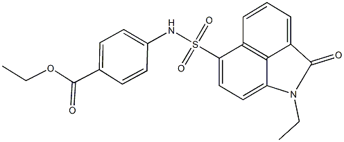 ethyl 4-{[(1-ethyl-2-oxo-1,2-dihydrobenzo[cd]indol-6-yl)sulfonyl]amino}benzoate Struktur