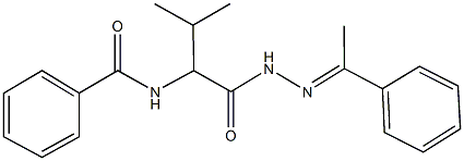 N-(2-methyl-1-{[2-(1-phenylethylidene)hydrazino]carbonyl}propyl)benzamide Struktur