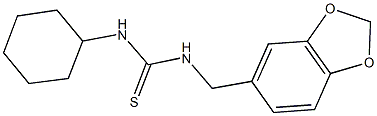 N-(1,3-benzodioxol-5-ylmethyl)-N'-cyclohexylthiourea Struktur