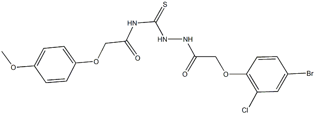 N-({2-[(4-bromo-2-chlorophenoxy)acetyl]hydrazino}carbothioyl)-2-(4-methoxyphenoxy)acetamide Struktur