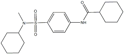 N-(4-{[cyclohexyl(methyl)amino]sulfonyl}phenyl)cyclohexanecarboxamide Struktur