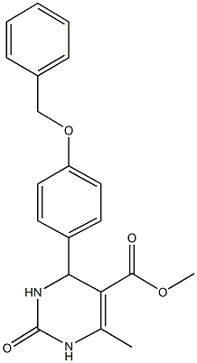 methyl 6-methyl-2-oxo-4-{4-[(phenylmethyl)oxy]phenyl}-1,2,3,4-tetrahydropyrimidine-5-carboxylate Struktur