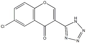 6-chloro-3-(1H-tetraazol-5-yl)-4H-chromen-4-one Struktur