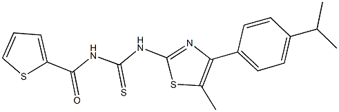 N-[4-(4-isopropylphenyl)-5-methyl-1,3-thiazol-2-yl]-N'-(2-thienylcarbonyl)thiourea Struktur