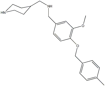 N-{3-methoxy-4-[(4-methylbenzyl)oxy]benzyl}-N-(4-piperidinylmethyl)amine Struktur