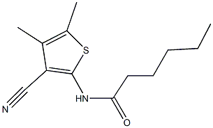 N-(3-cyano-4,5-dimethyl-2-thienyl)hexanamide Struktur