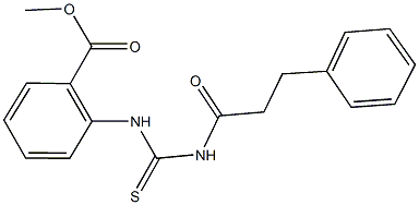 methyl 2-({[(3-phenylpropanoyl)amino]carbothioyl}amino)benzoate Struktur