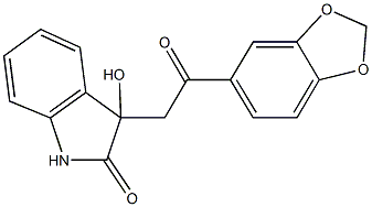 3-[2-(1,3-benzodioxol-5-yl)-2-oxoethyl]-3-hydroxy-1,3-dihydro-2H-indol-2-one Struktur