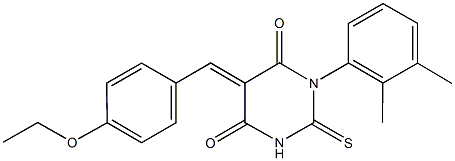 1-(2,3-dimethylphenyl)-5-(4-ethoxybenzylidene)-2-thioxodihydro-4,6(1H,5H)-pyrimidinedione Struktur