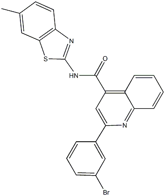 2-(3-bromophenyl)-N-(6-methyl-1,3-benzothiazol-2-yl)-4-quinolinecarboxamide Struktur