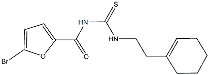 N-(5-bromo-2-furoyl)-N'-[2-(1-cyclohexen-1-yl)ethyl]thiourea Struktur