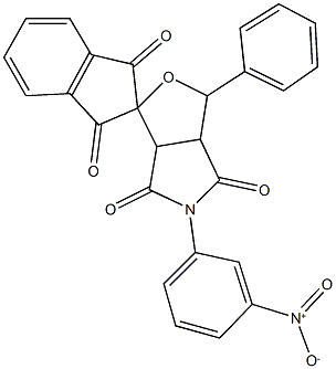 5-(3-nitrophenyl)-1',3',4,6(2'H)-tetraoxo-3-phenylhexahydrospiro(1H-furo[3,4-c]pyrrole-1,2'-[1'H]-indene) Struktur