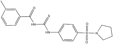 N-(3-methylbenzoyl)-N'-[4-(pyrrolidin-1-ylsulfonyl)phenyl]thiourea Struktur