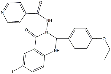 N-(2-(4-ethoxyphenyl)-6-iodo-4-oxo-1,4-dihydro-3(2H)-quinazolinyl)isonicotinamide Struktur