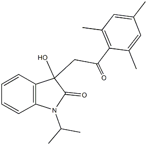 3-hydroxy-1-isopropyl-3-(2-mesityl-2-oxoethyl)-1,3-dihydro-2H-indol-2-one Struktur